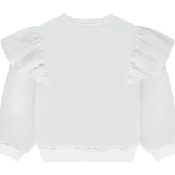 Sweatshirt in fleece met geborduurde volantjes meisjes