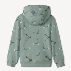 Sweatshirt in fleece met kap en stepsprint jongens