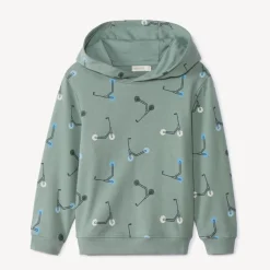 Sweatshirt in fleece met kap en stepsprint jongens