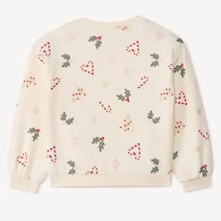Sweatshirt in fleece met kerstprint meisjes