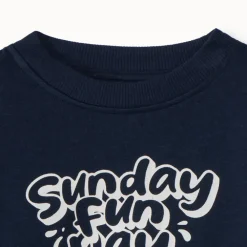 Sweatshirt in fleece met oversize pasvorm en print voor babyjongens