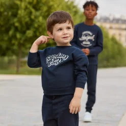 Sweatshirt in fleece met oversize pasvorm en print voor babyjongens