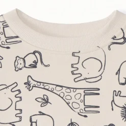 Sweatshirt in fleece met oversized pasvorm en dierenprint voor babyjongens