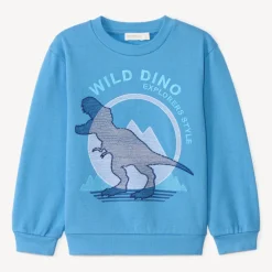 Sweatshirt in fleece met T-Rex borduurwerk jongens