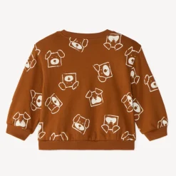 Sweatshirt in half oversized fleece for baby boy with fancy print