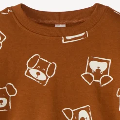 Sweatshirt in half oversized fleece for baby boy with fancy print