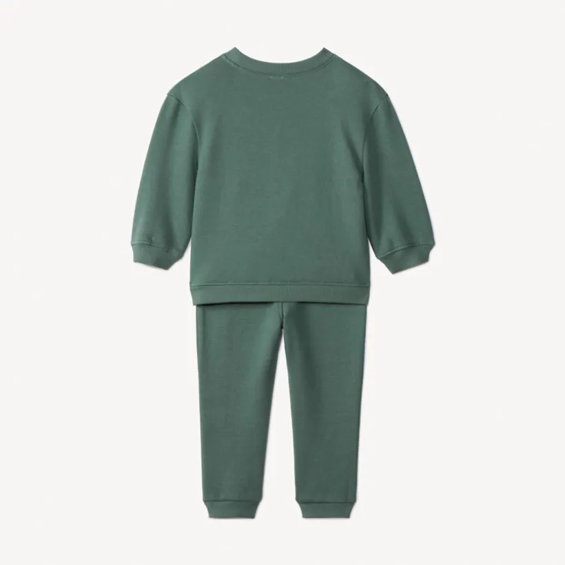 Sweatshirt-jogging set met puff print beer voor babyjongen