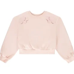 Sweatshirt korte effen met Engels borduursel voor meisjes