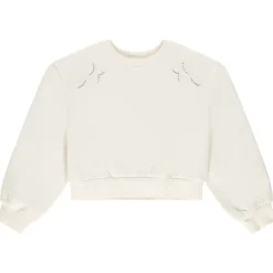 Sweatshirt korte effen met Engels borduursel voor meisjes
