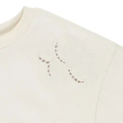Sweatshirt korte effen met Engels borduursel voor meisjes