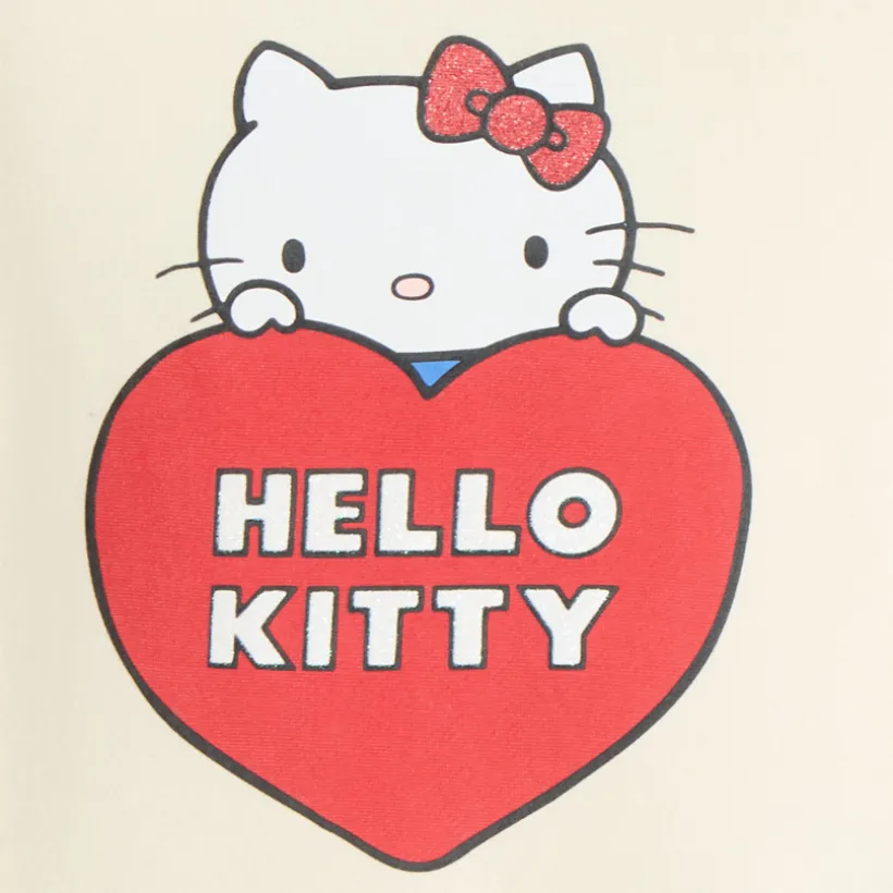Sweatshirt meisje in oversized fleece met Hello Kitty-print