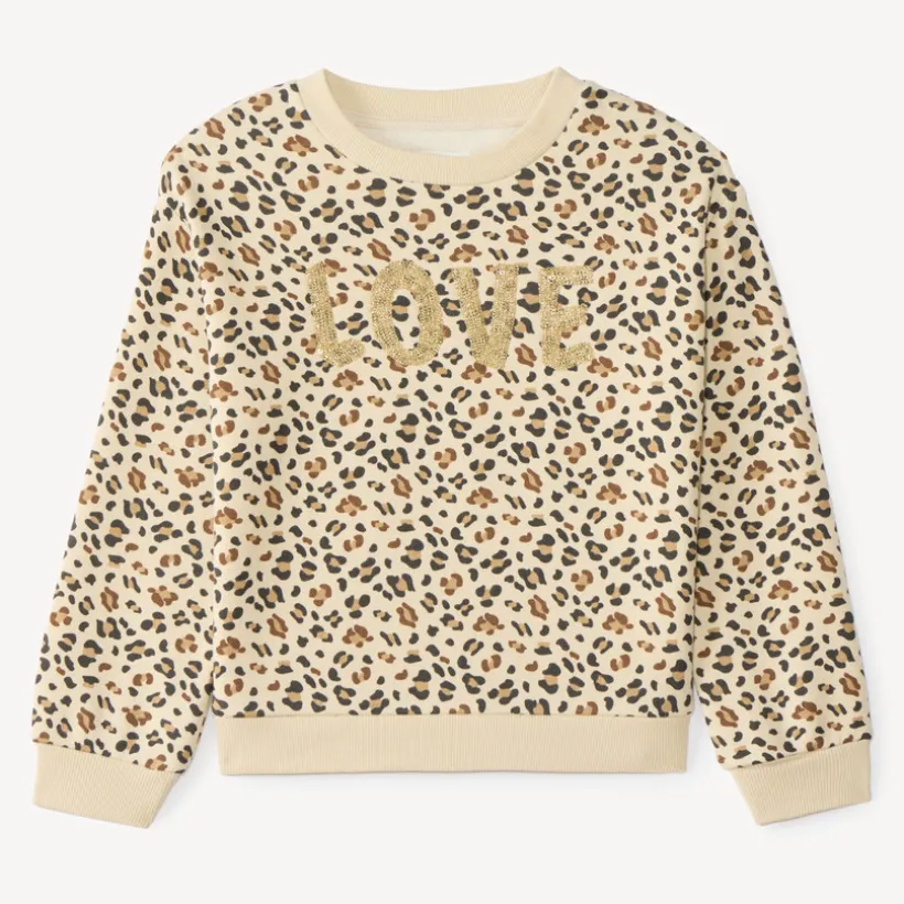 Sweatshirt meisjes met luipaardprint