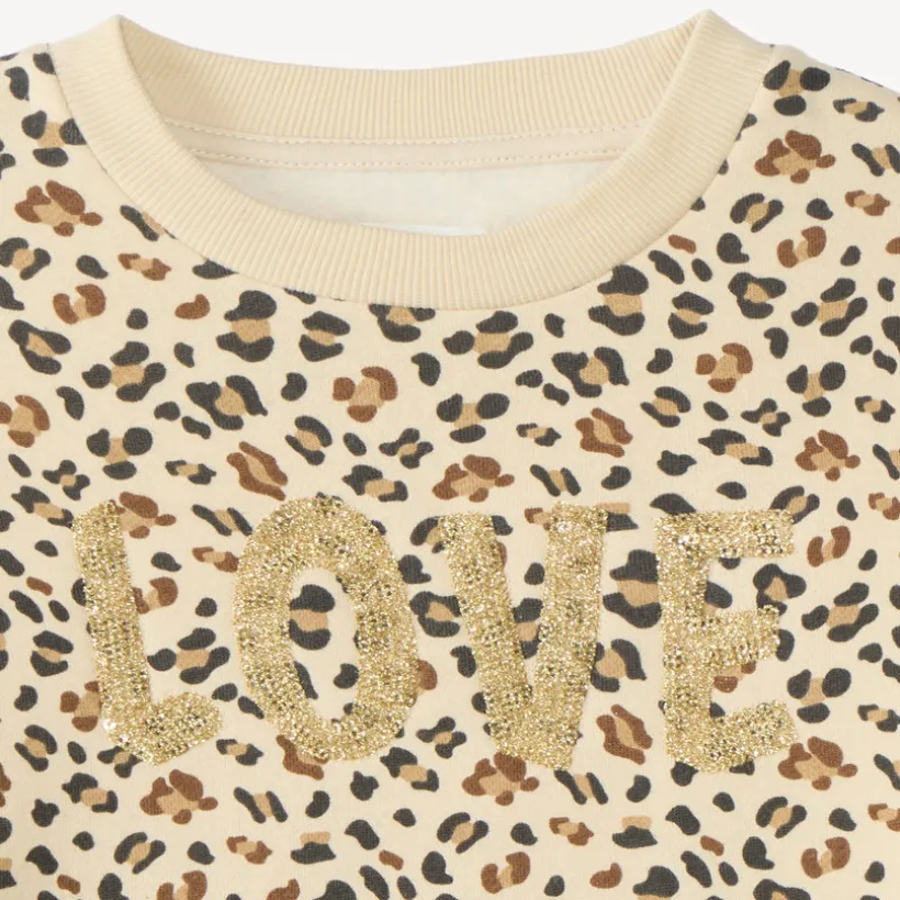 Sweatshirt meisjes met luipaardprint