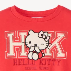 Sweatshirt meisjes oversized van fleece met Hello Kitty borduurwerk