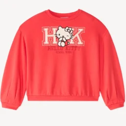 Sweatshirt meisjes oversized van fleece met Hello Kitty borduurwerk