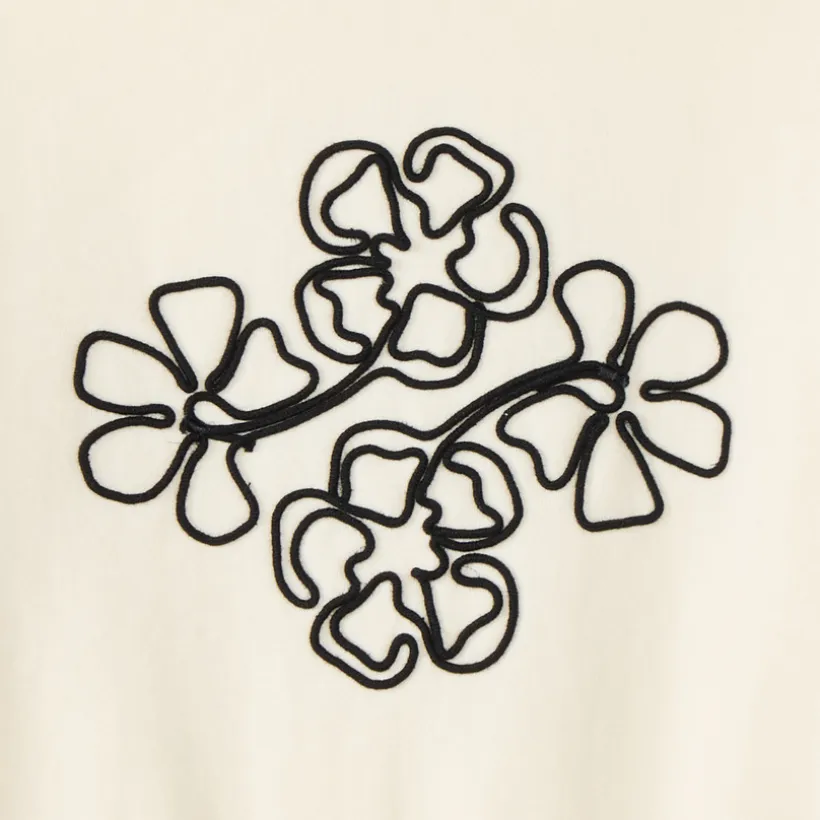Sweatshirt meisjes van fleece met cording bloemen
