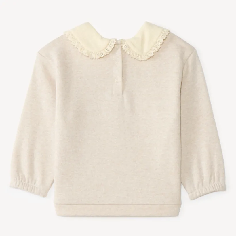 Sweatshirt met Claudine-kraag en fruitmotief voor meisjesbaby's