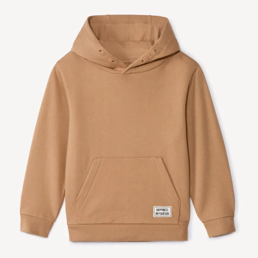 Sweatshirt met effen fleecekap jongens