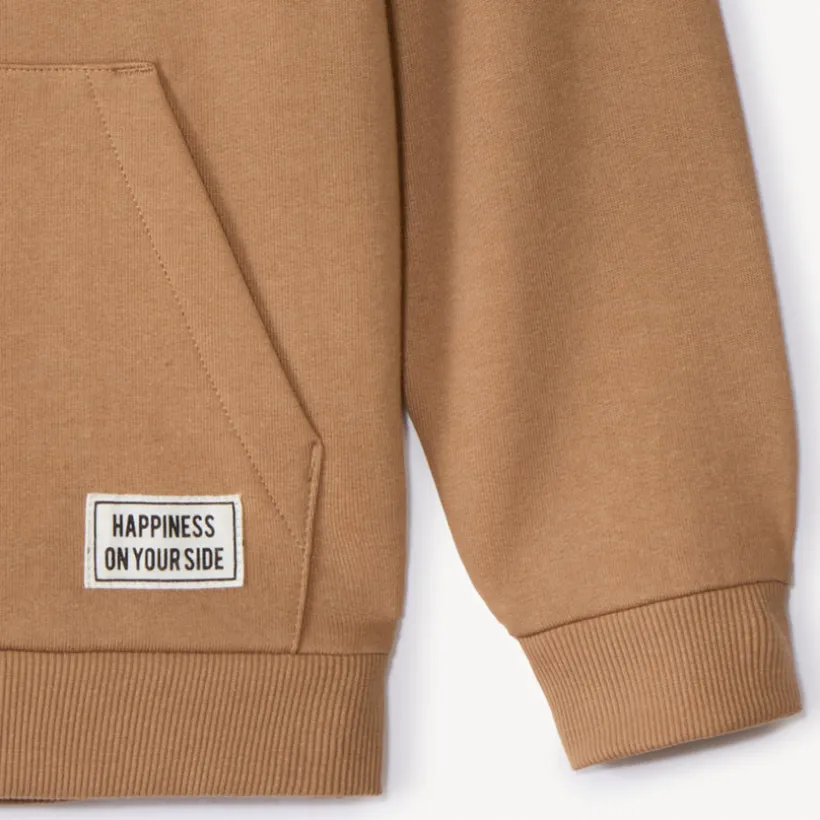 Sweatshirt met effen fleecekap jongens