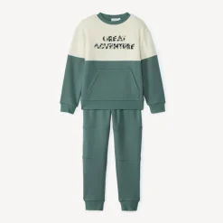 Sweatshirt met fantasieborduursel en joggingbroek jongens in fleece