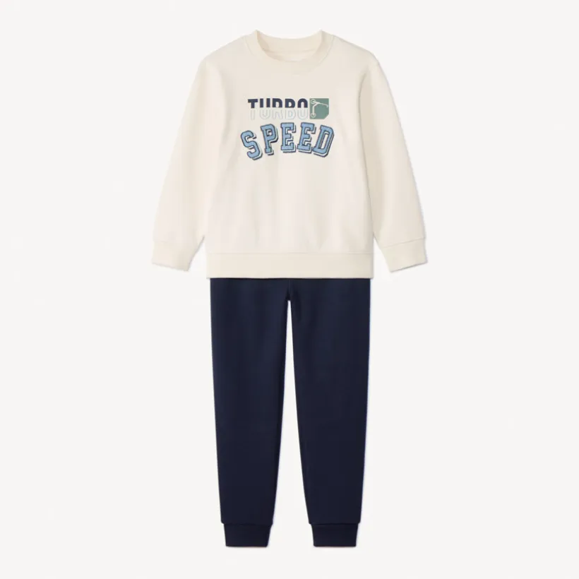 Sweatshirt met fantasieprint en effen joggingbroek jongens
