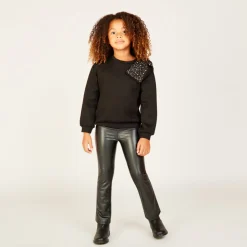 Sweatshirt met grote strass strik meisjes
