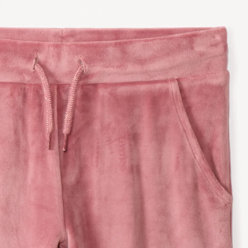 Sweatshirt met kap en joggingbroek in fluweel met satijneffect meisjes