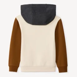 Sweatshirt met kap in fleece, colourblock effect jongens