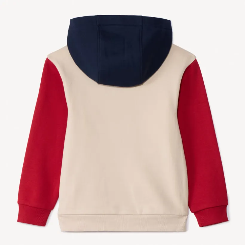 Sweatshirt met kap in fleece, colourblock effect jongens