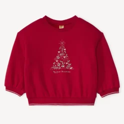 Sweatshirt met kerstboomprint voor meisjesbaby's