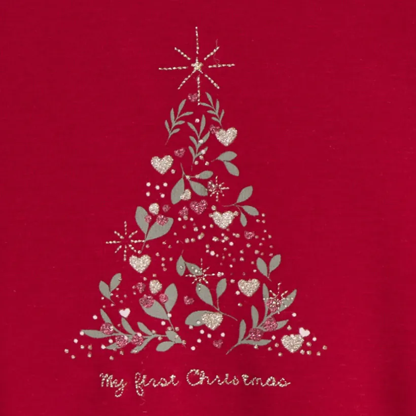 Sweatshirt met kerstboomprint voor meisjesbaby's