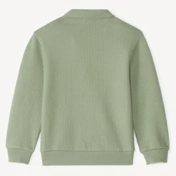 Sweatshirt met plissé-effect en polo-kraag jongens