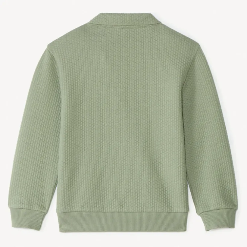 Sweatshirt met plissé-effect en polo-kraag jongens