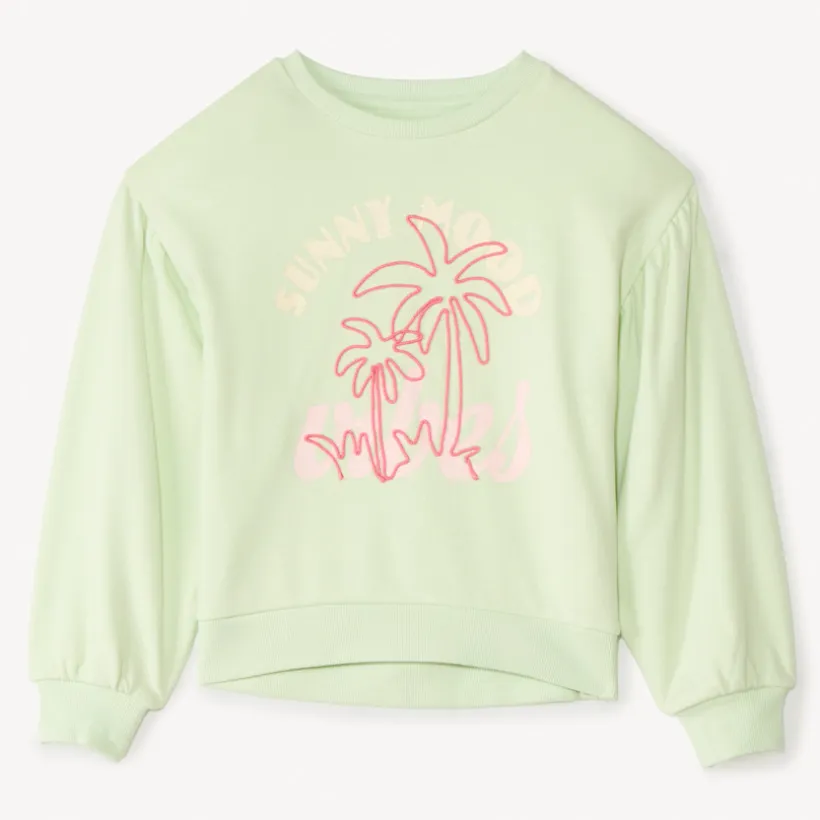 Sweatshirt met pofmouwen Palmboom meisjes