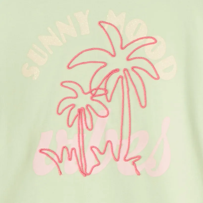 Sweatshirt met pofmouwen Palmboom meisjes