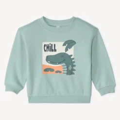Sweatshirt oversized met krokodilprint voor babyjongen
