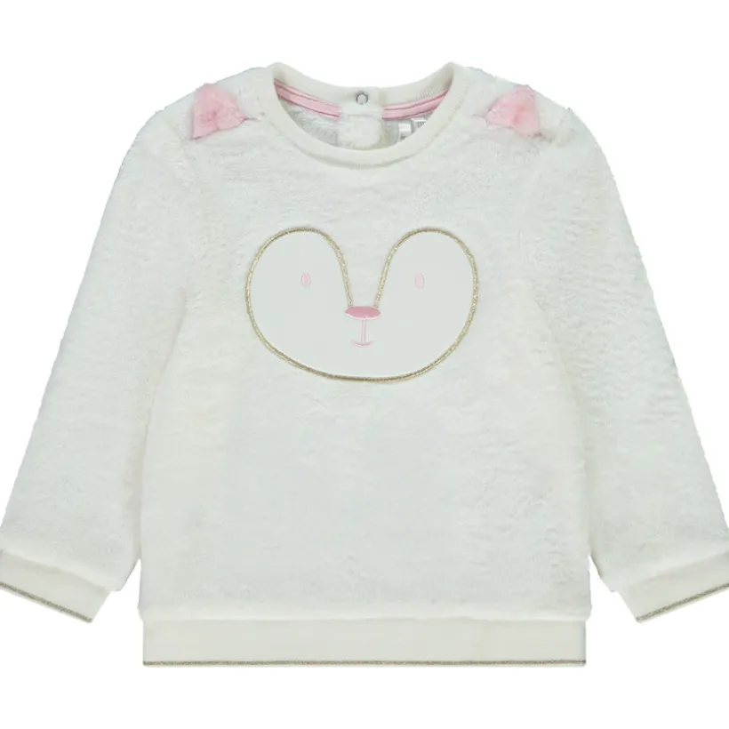 Sweatshirt sherpa met borduursels en oren meisjes