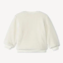 Sweatshirt sherpa met een kerst rendier patch voor babyjongens