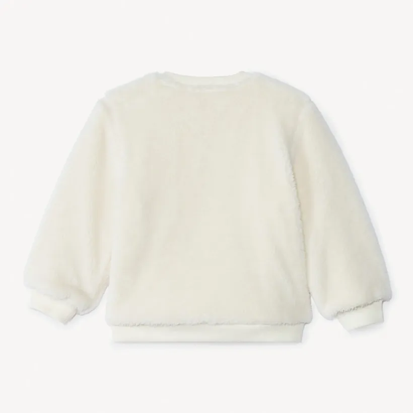 Sweatshirt sherpa met een kerst rendier patch voor babyjongens
