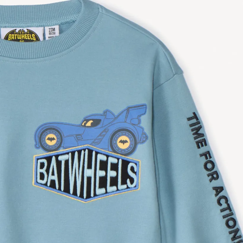 Sweatshirt van fleece met Batwheels-print van Warner voor babyjongen