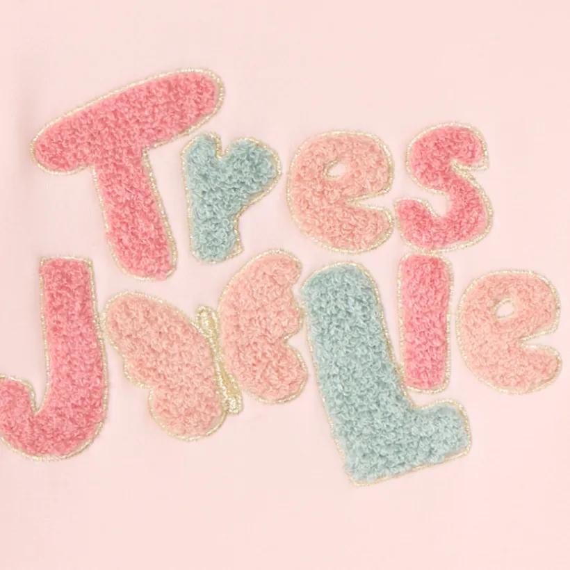 Sweatshirt van fleece met 3D lusjespatches voor babymeisje