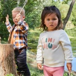 Sweatshirt van fleece met 3D lusjespatches voor babymeisje