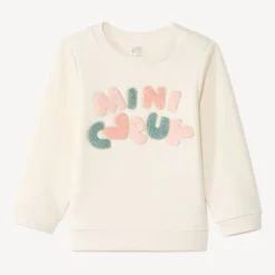 Sweatshirt van fleece met 3D lusjespatches voor babymeisje