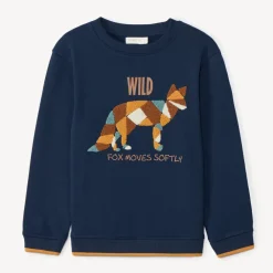 Sweatshirt van fleece met gekleurde lusborduursels jongens