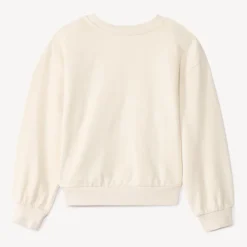 Sweatshirt van fleece met oversized pasvorm en zilveren hartpatroon meisjes