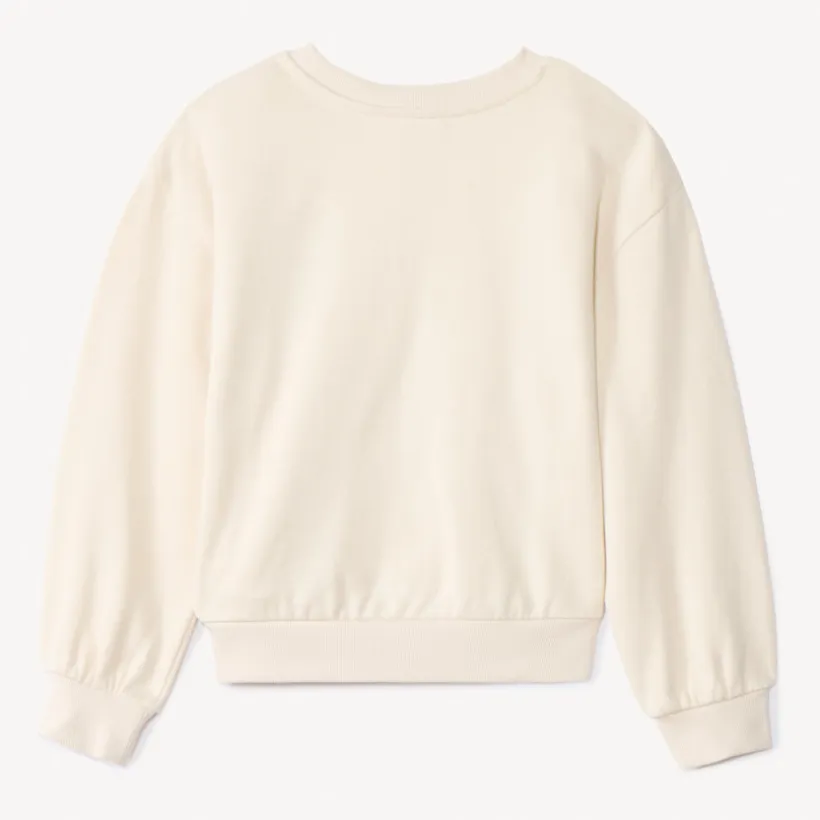 Sweatshirt van fleece met oversized pasvorm en zilveren hartpatroon meisjes