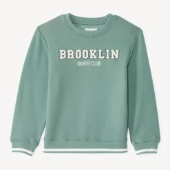 Sweatshirt van fleece met patchletters in lussen jongens