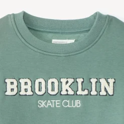 Sweatshirt van fleece met patchletters in lussen jongens