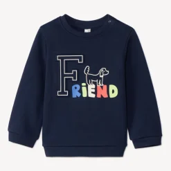 Sweatshirt van fleece met reliëfprint voor babyjongens