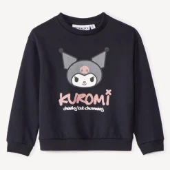 Sweatshirt van fleece zwart met Kuromi-print meisjes